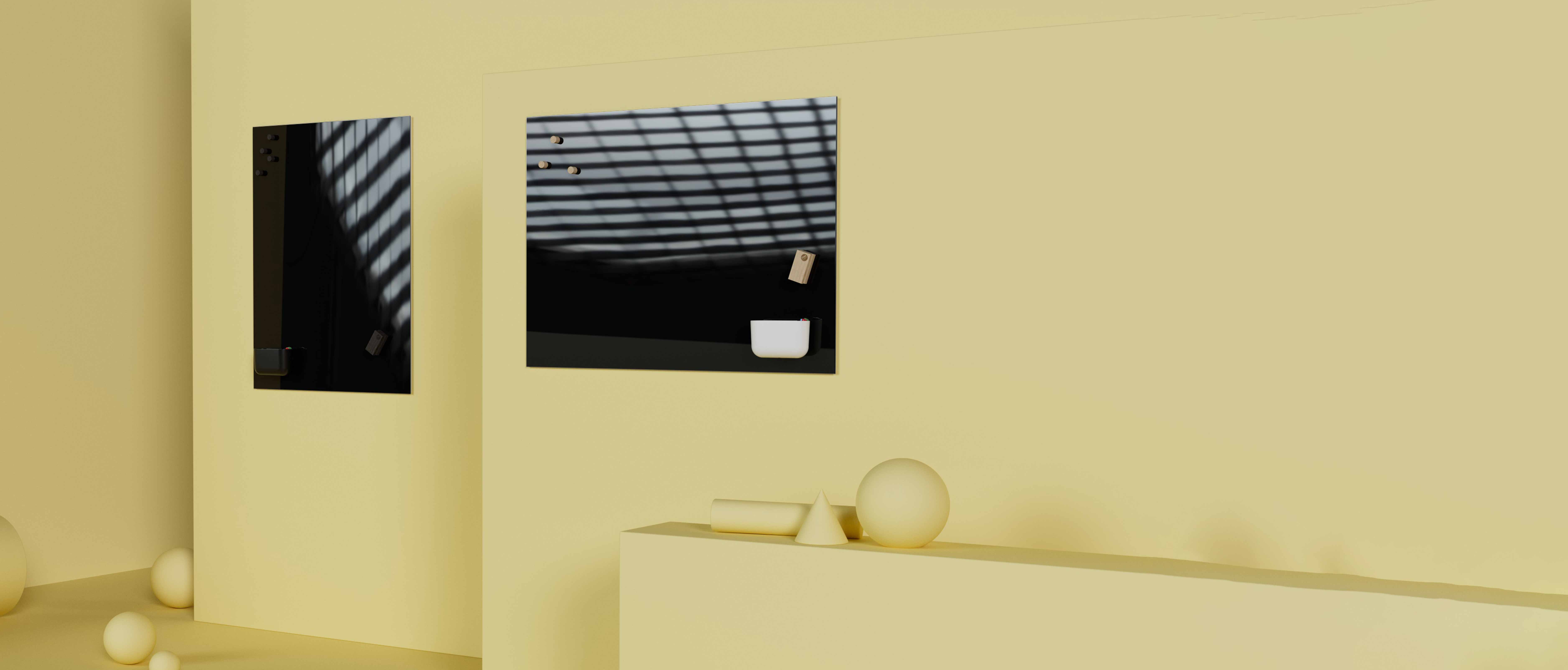 Tableau Rectangle Tableau rectangulaire écritoire en verre accompagné d'un starter se...