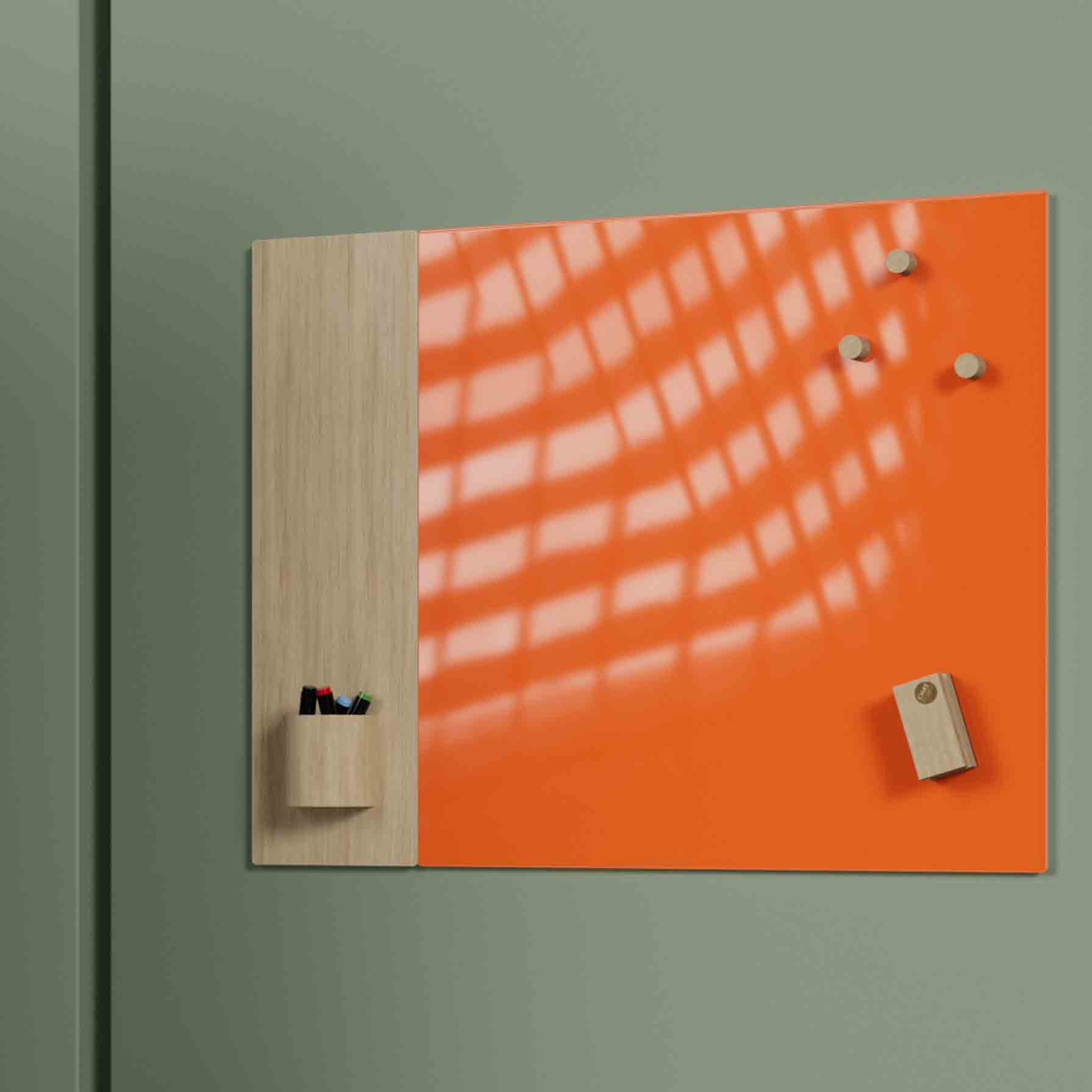 Tableau Rectangle Tableau rectangulaire écritoire en verre et chêne naturel accompagn...